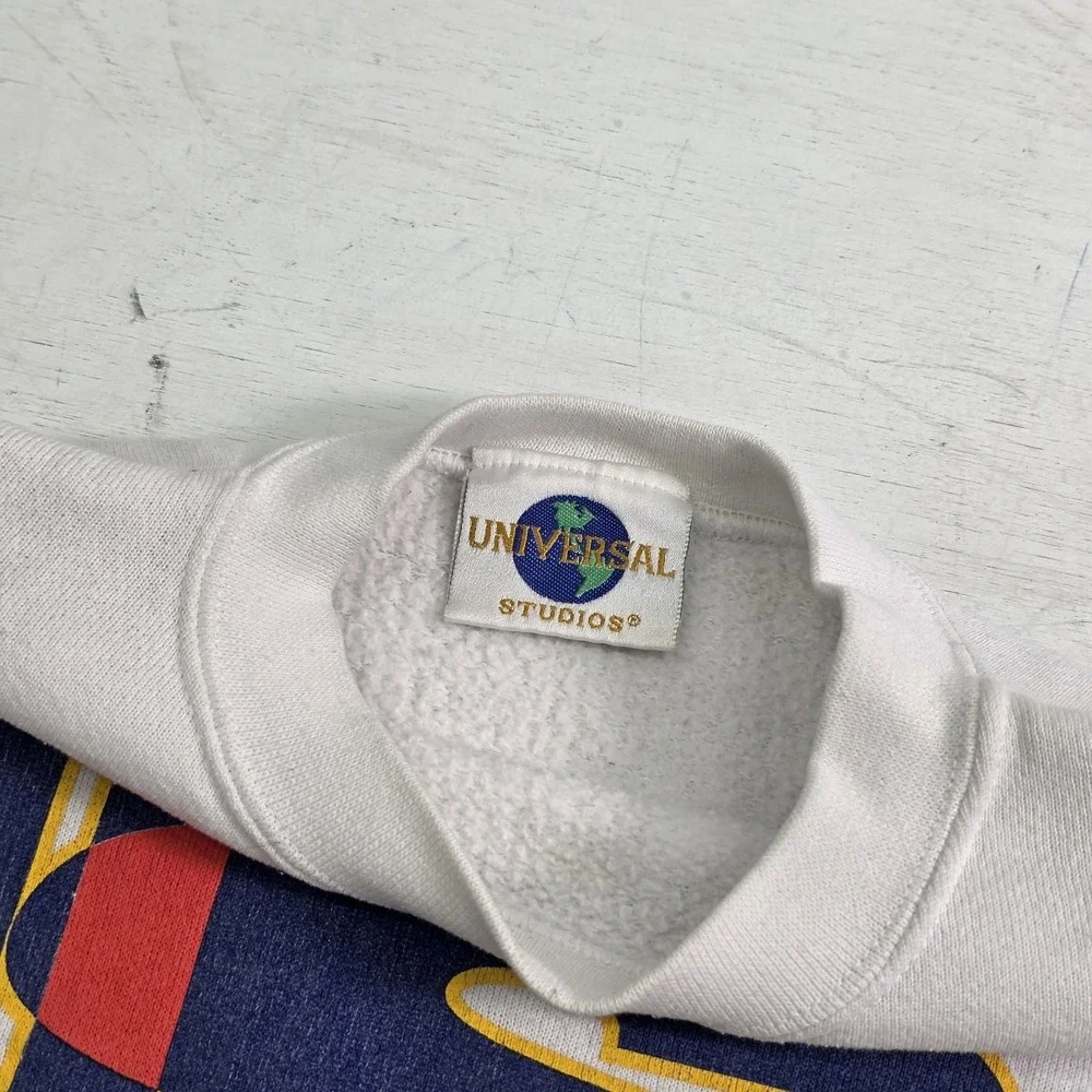 Vintage‎ 90s Rare Design White Universal Studios Sweatshirt Pullover Adult Sz L - Picture 4 of 13